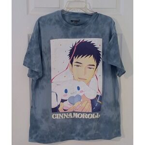 Hello Kitty Cinnamoroll Anime Graphic Tie Dye‎ T-Shirt Sanrio Bioworld L NWOT